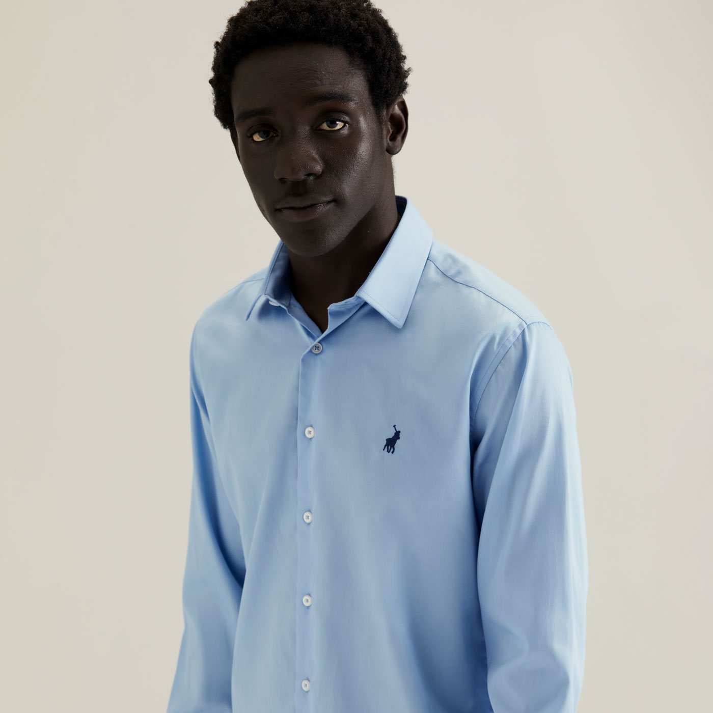 Mens Custom Fit Greig Shirt - Light Blue