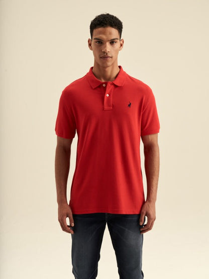 Mens Carter Custom Fit SS Pique Golfer - Red