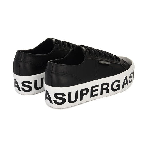 Superga 2790 Vegan Leather Lettering - Black